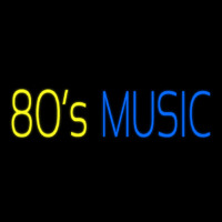 Yellow 80s Blue Music Neon Skilt