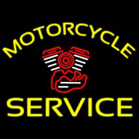 Yellow Motorcycle Service Neon Skilt