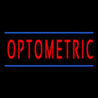 Red Optometric Blue Lines Neon Skilt