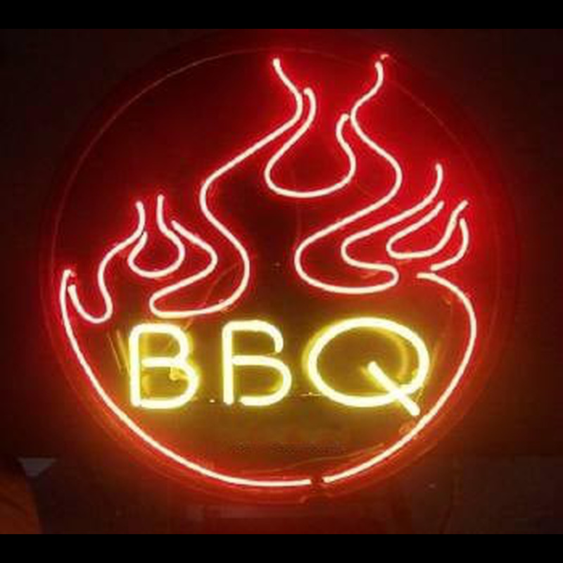  Flames BBQ Neon Skilt