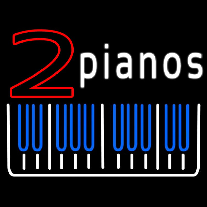 2 Pianos Neon Skilt