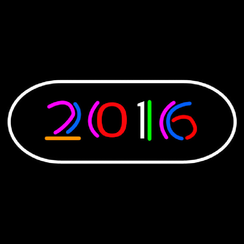 2016 With Border Neon Skilt