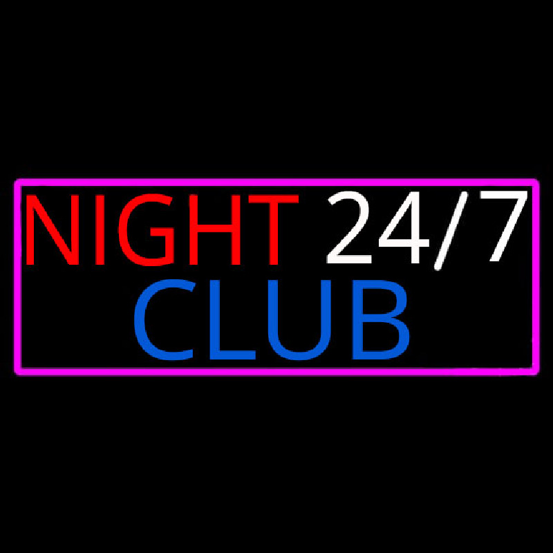 24 7 Night Club Neon Skilt