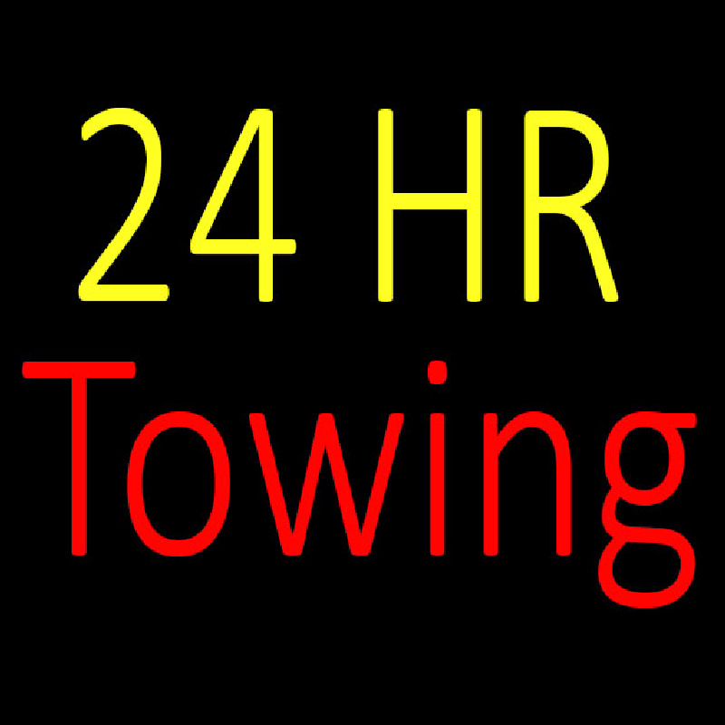 24 Hrs Towing Neon Skilt