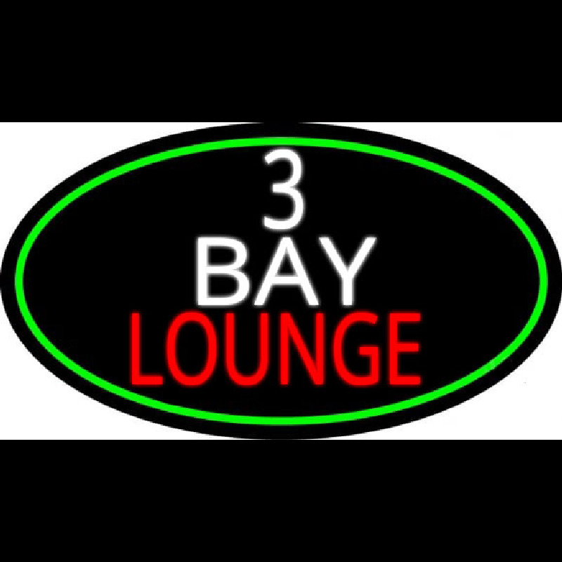 3 Bay Lounge Oval With Green Border Neon Skilt