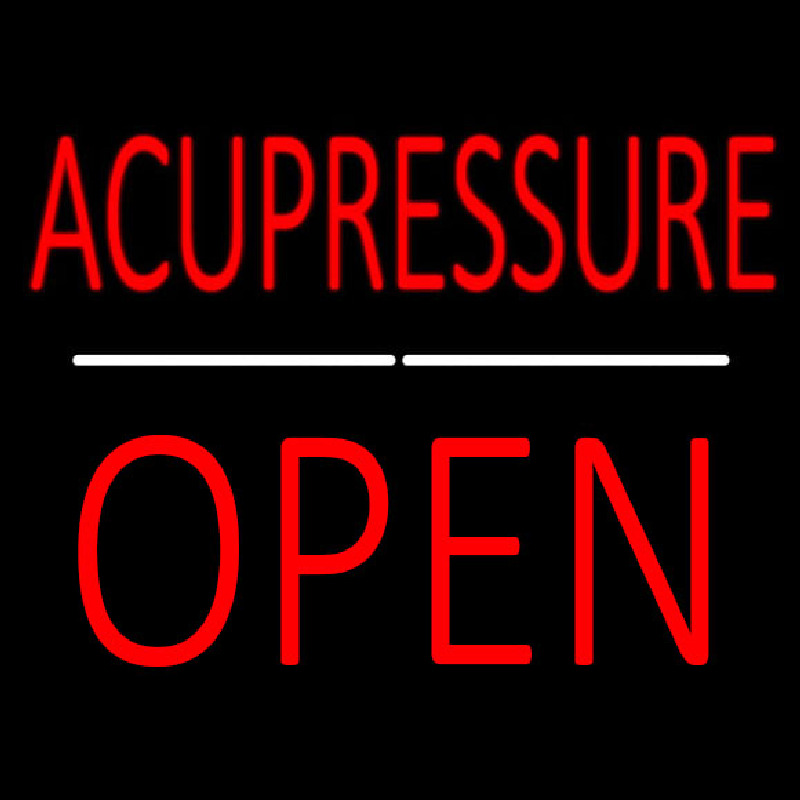 Acupuncture Block Open White Line Neon Skilt