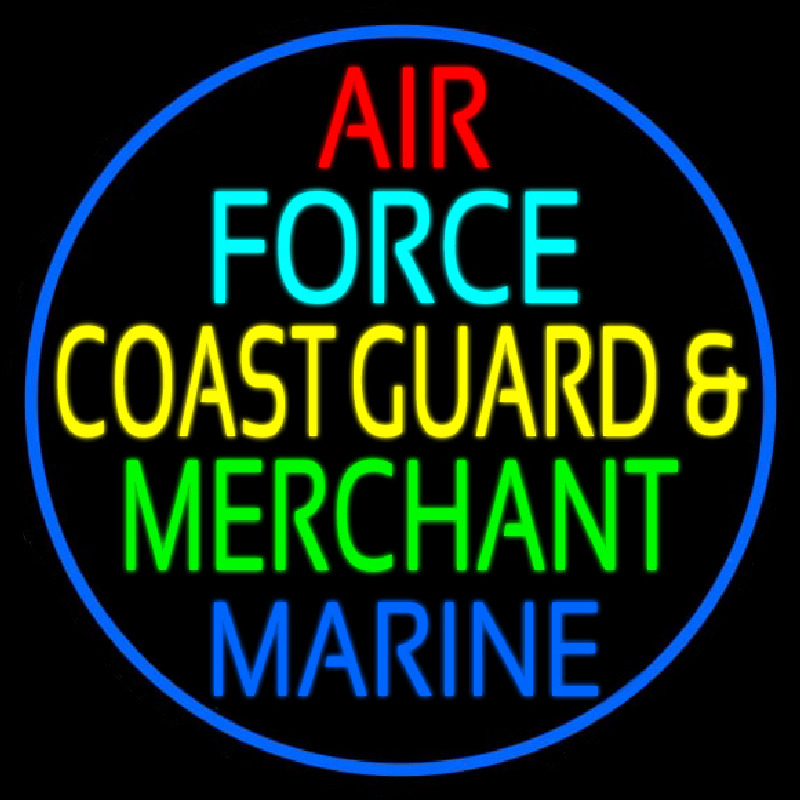 Air Force Coast Guard Merchant Marine Neon Skilt