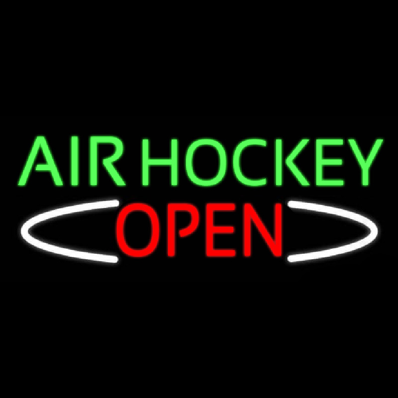 Air Hockey Open Real Neon Glass Tube Neon Skilt