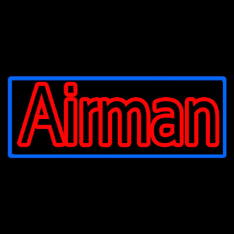 Airman With Blue Border Neon Skilt