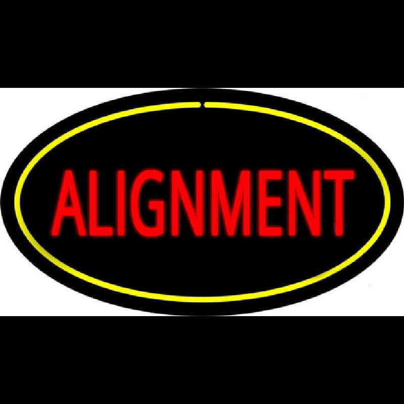 Alignment Yellow Oval Neon Skilt