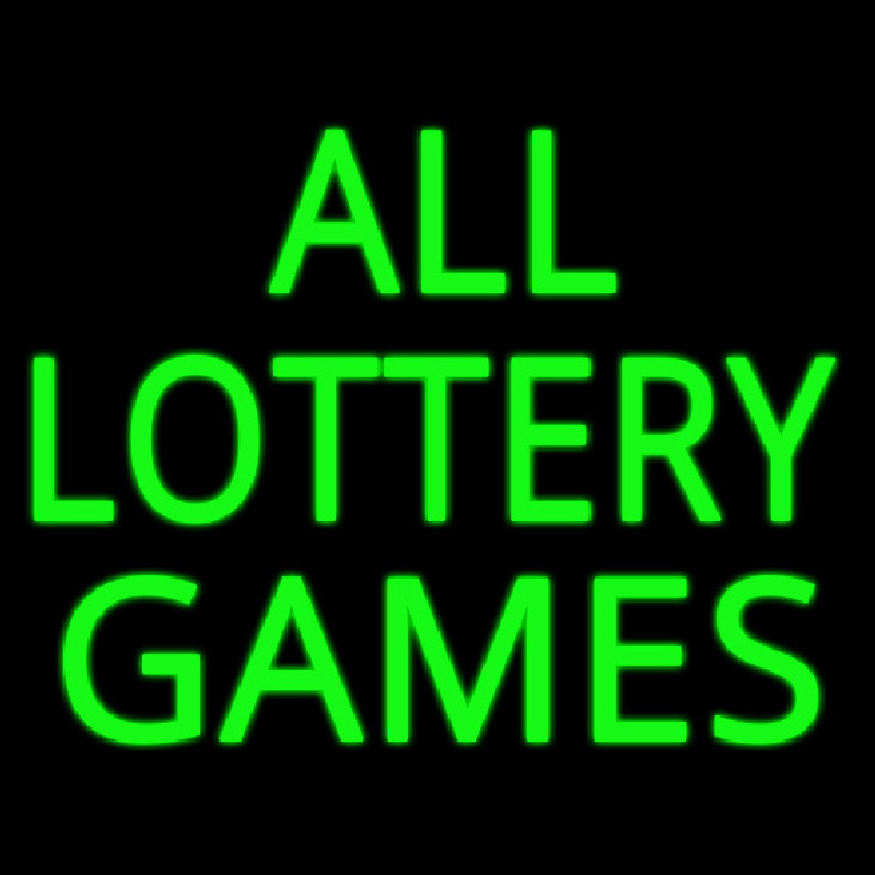 All Lottery Games Neon Skilt