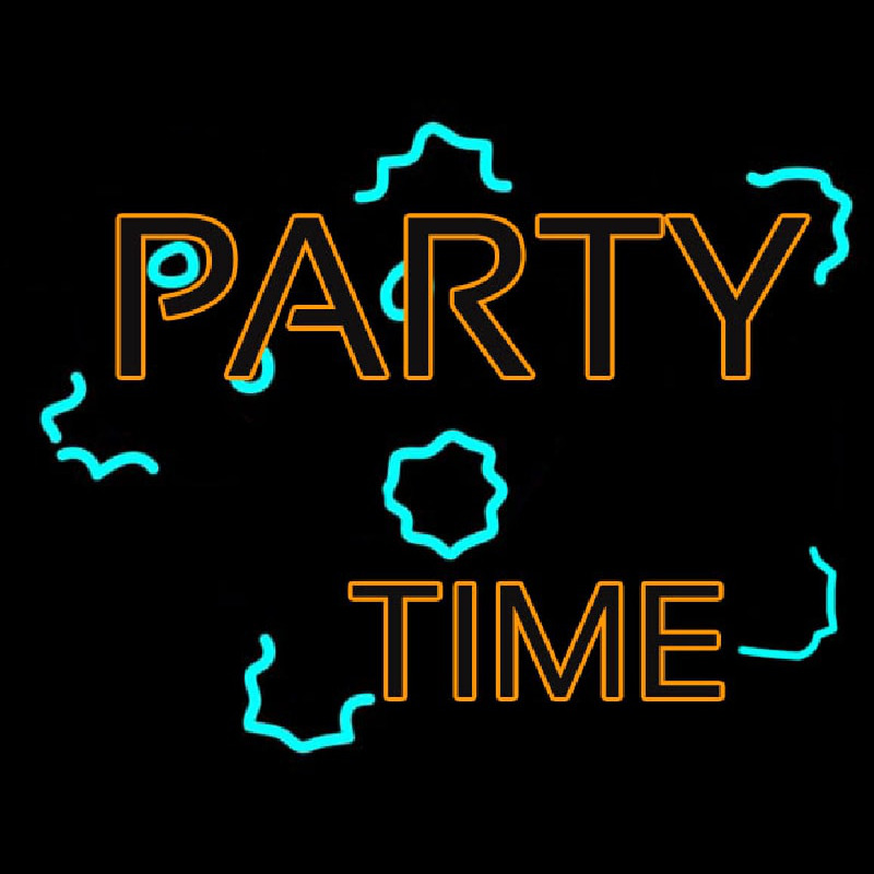 And Party Time 1 Neon Skilt