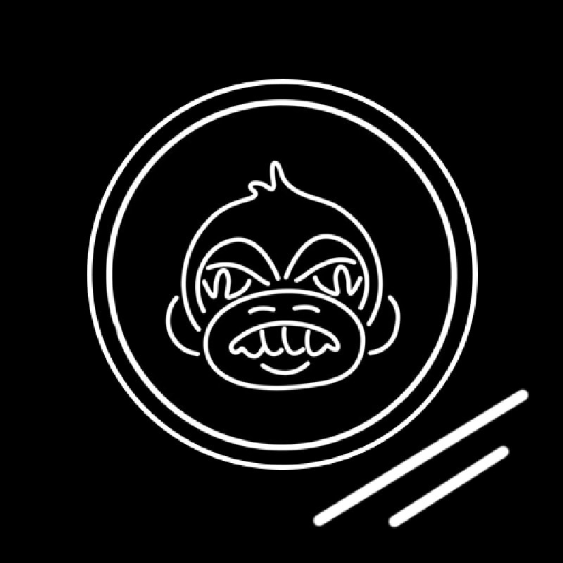 Angry Monkey Neon Skilt