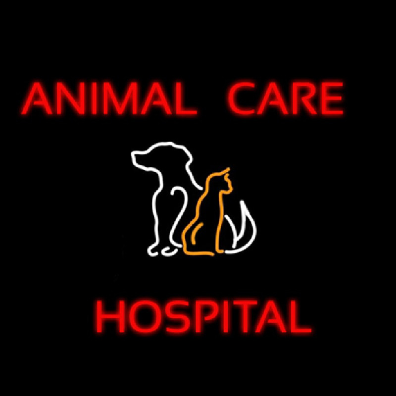 Animal Care Hospital Logo Neon Skilt
