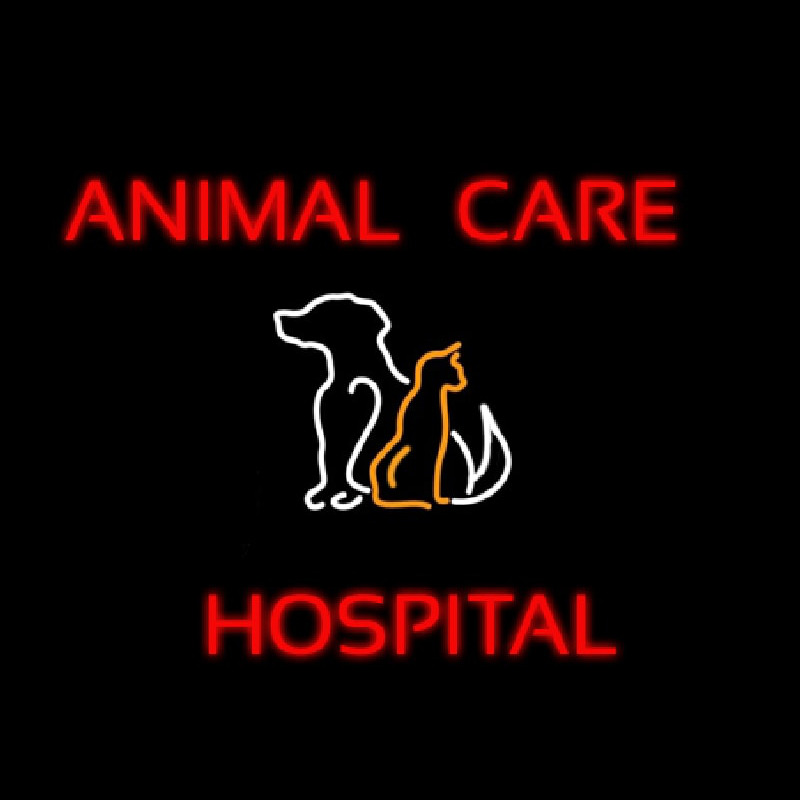 Animal Care Hospital Logo Neon Skilt