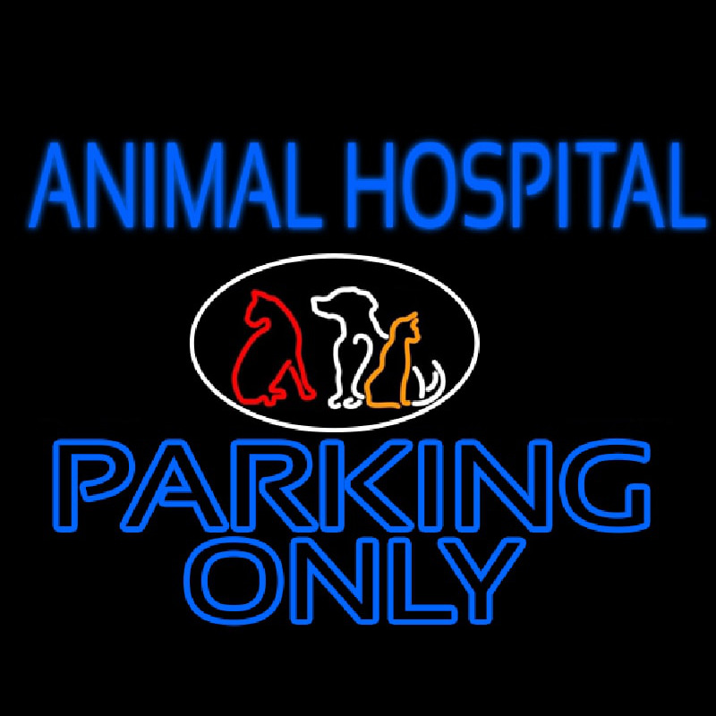 Animal Hospital Parking Only Neon Skilt