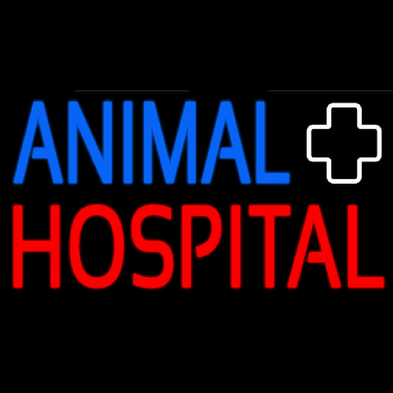 Animal Hospital With Logo Neon Skilt