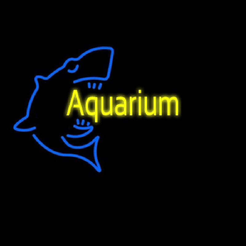 Aquarium With Shark Logo Neon Skilt