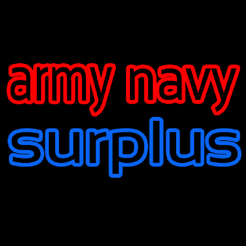 Army Navy Surplus Neon Skilt