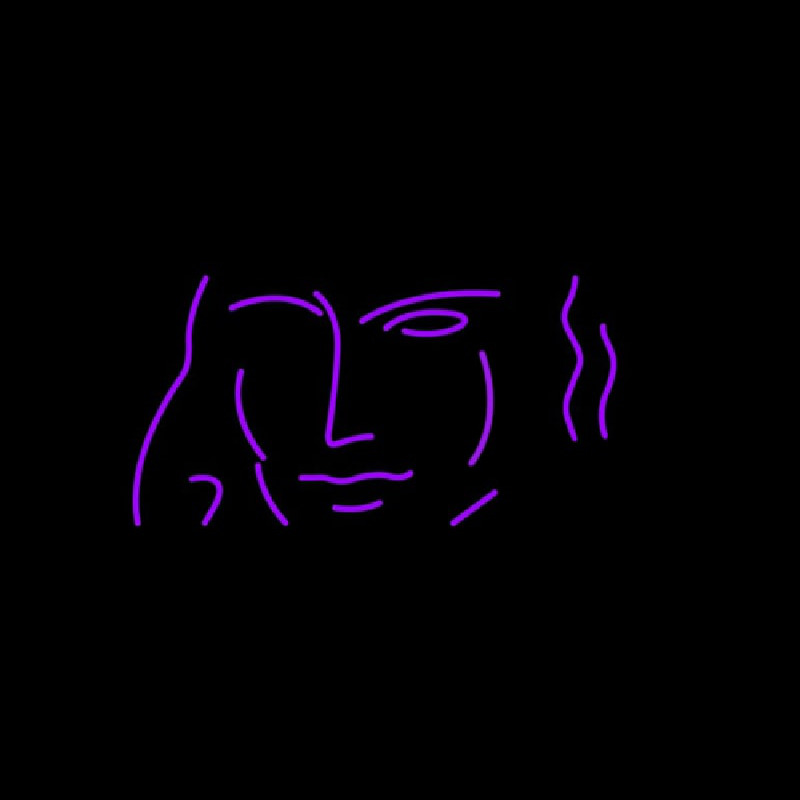 Art Icon With Man Neon Skilt
