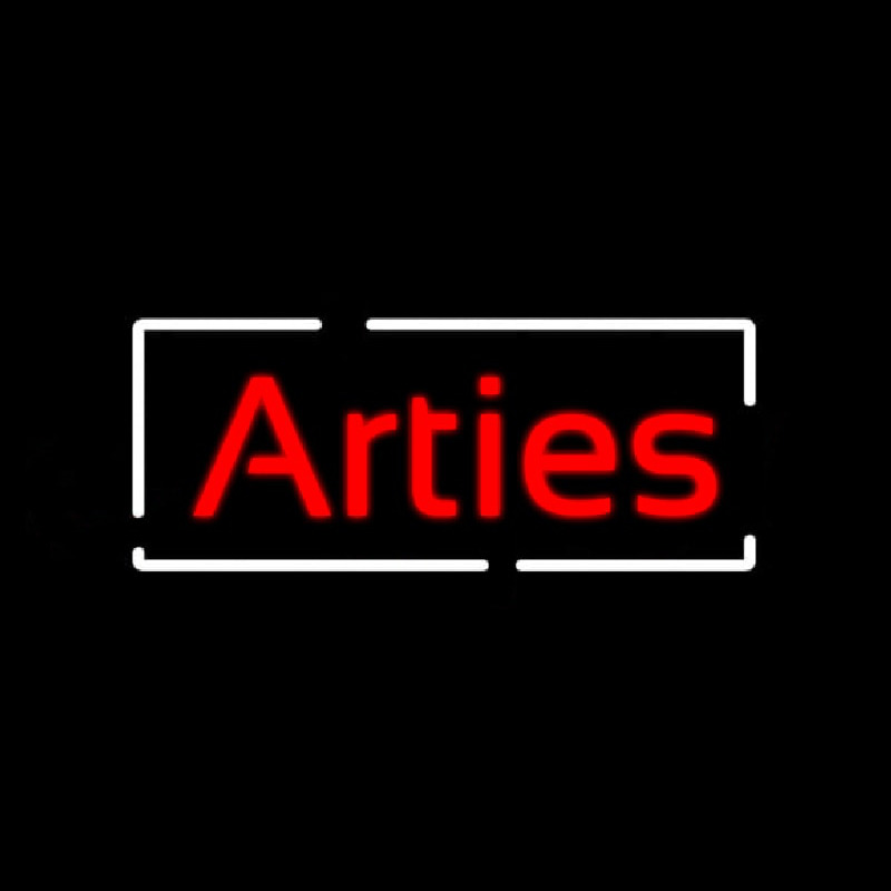 Arties With Border Neon Skilt