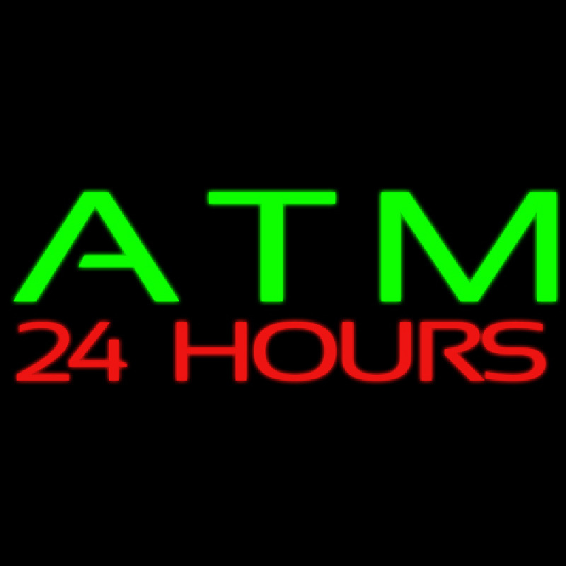 Atm 24 Hours Neon Skilt