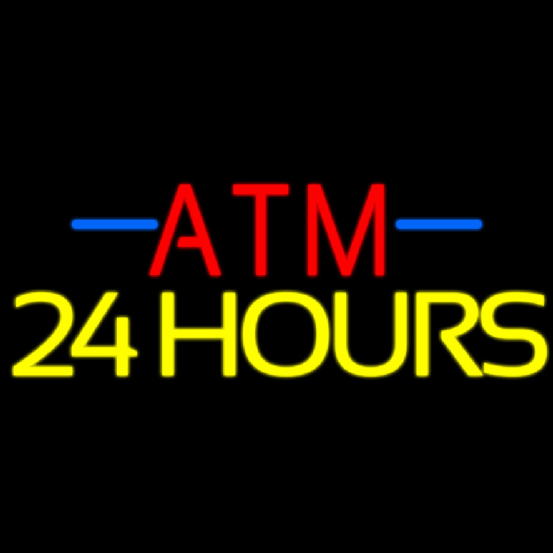 Atm 24 Hrs 1 Neon Skilt