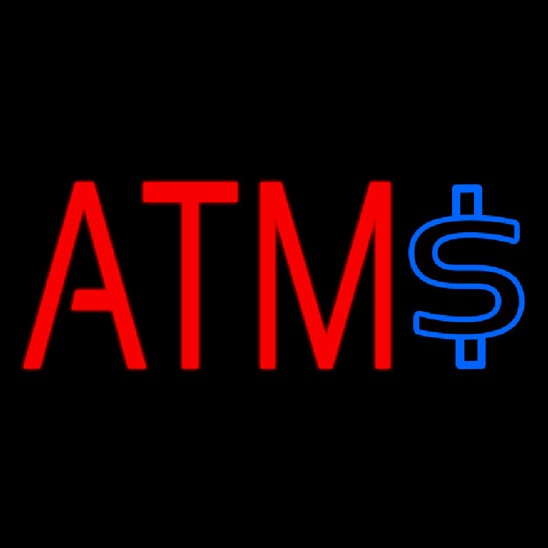Atm With Dollar Symbol 2 Neon Skilt
