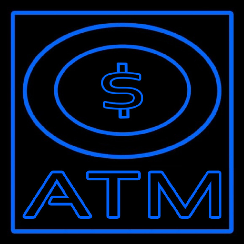 Atm With Dollar Symbol Neon Skilt