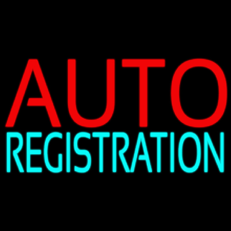 Auto Registration Block Neon Skilt