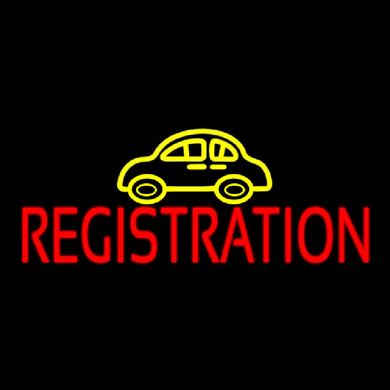 Auto Registration Car Logo Neon Skilt