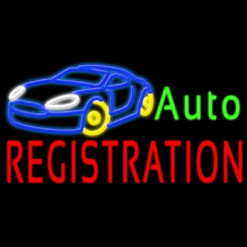 Auto Registration Neon Skilt