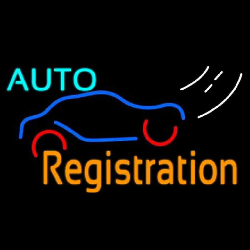 Auto Registration Neon Skilt