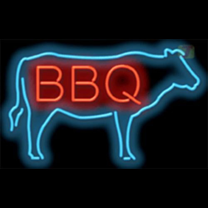 BBQ COW Neon Skilt