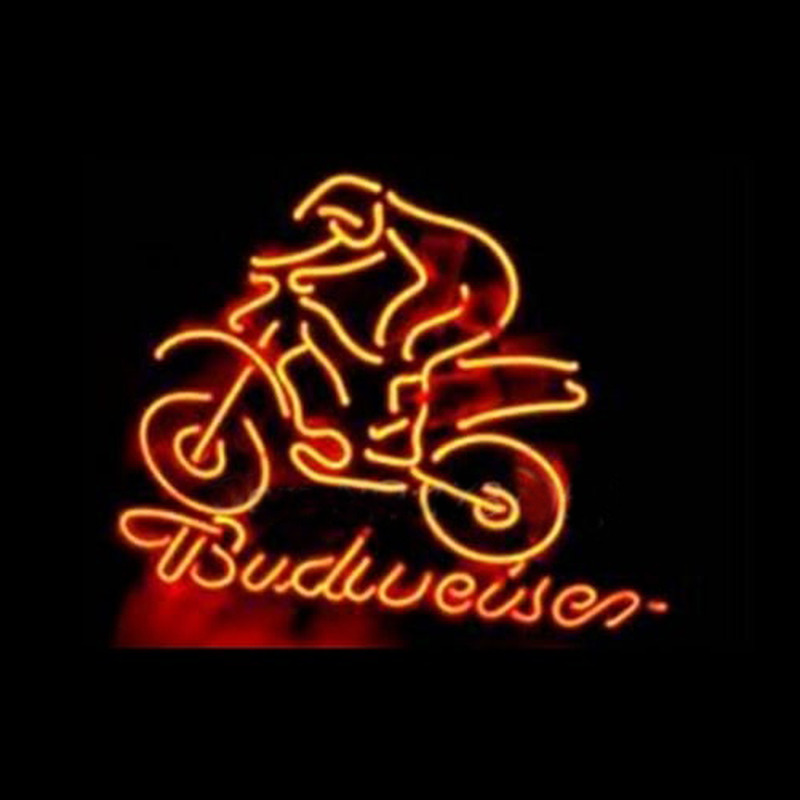 BUDWEISER BIKER LOGO Neon Skilt