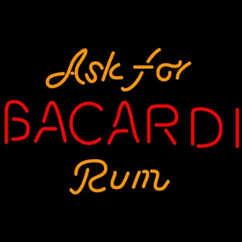 Bacardi Ask For Rum Sign Neon Skilt