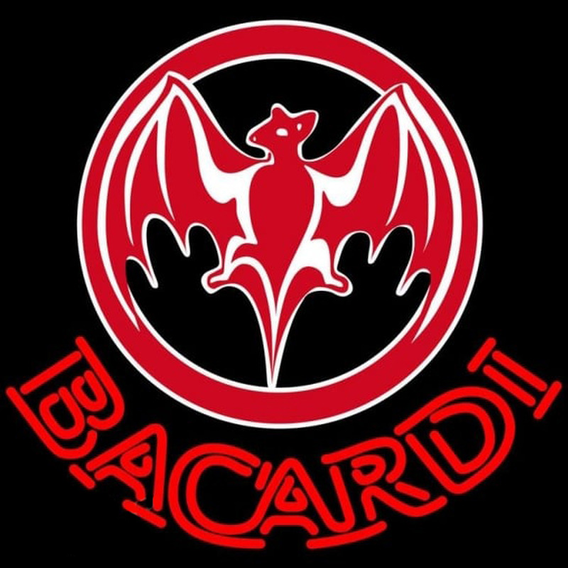 Bacardi Bat Red Logo Rum Sign Neon Skilt