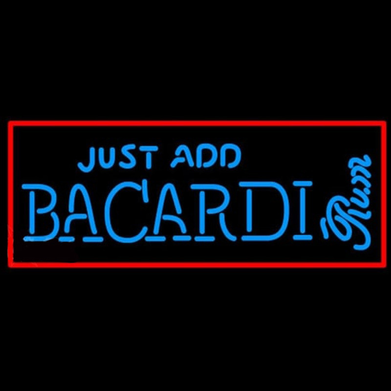 Bacardi Just Add Rum Sign Neon Skilt