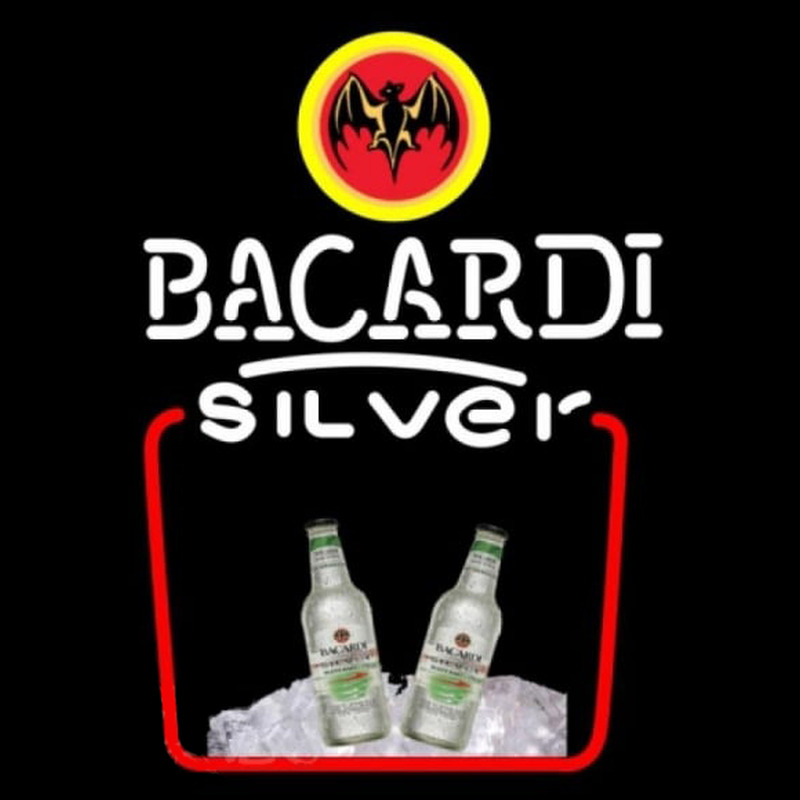 Bacardi Silver Rum Sign Neon Skilt