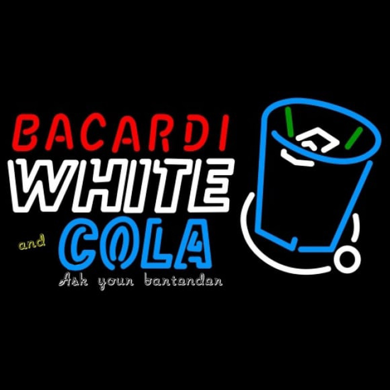 Bacardi White And Coke Rum Sign Neon Skilt