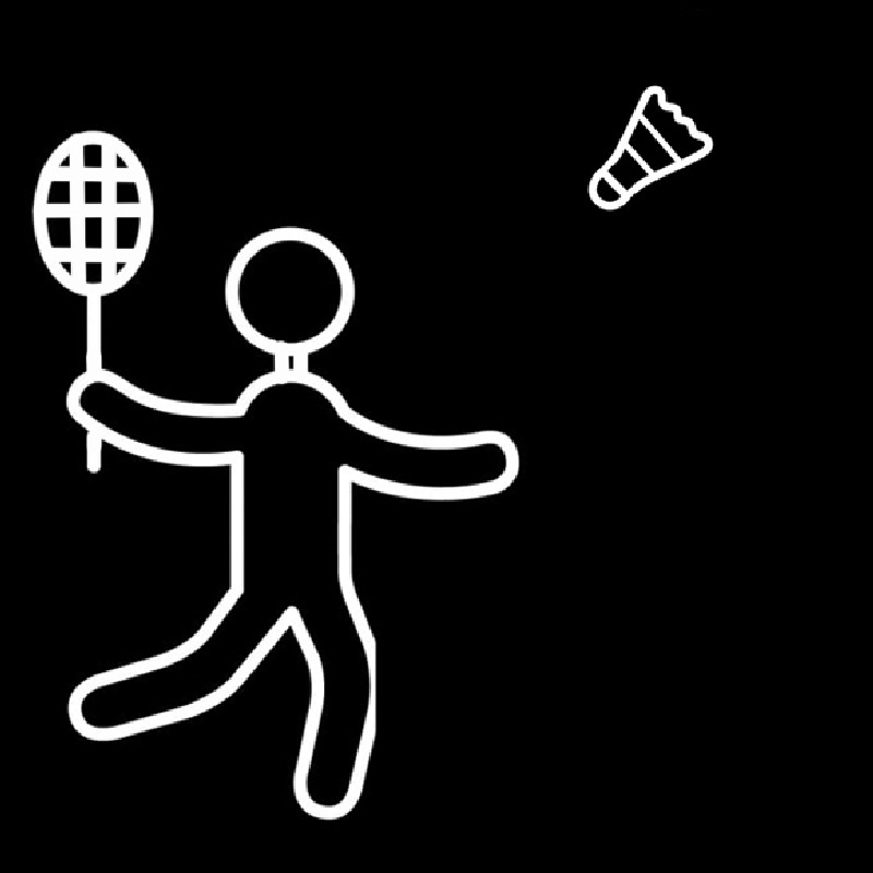 Badminton Player Neon Skilt