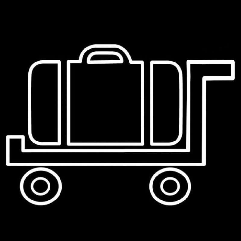 Baggage Cart Icon Neon Skilt