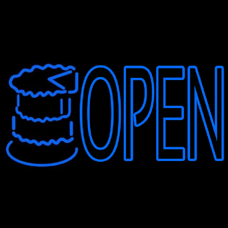 Bakery Open With Cake Neon Skilt