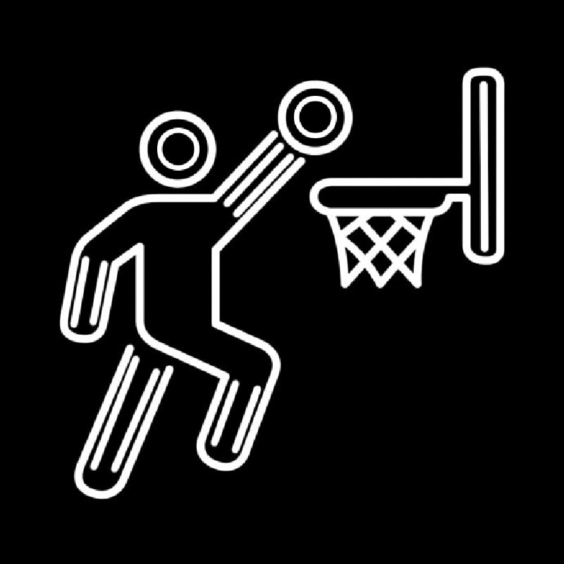 Ball Basket Basketball Neon Skilt