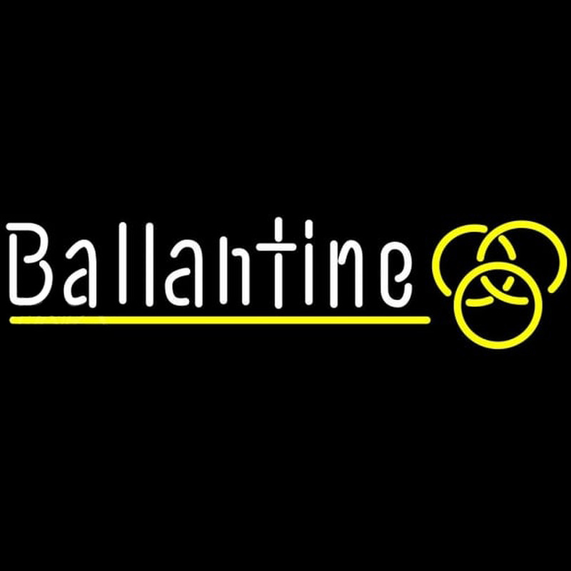 Ballantine Yellow Logo Beer Sign Neon Skilt