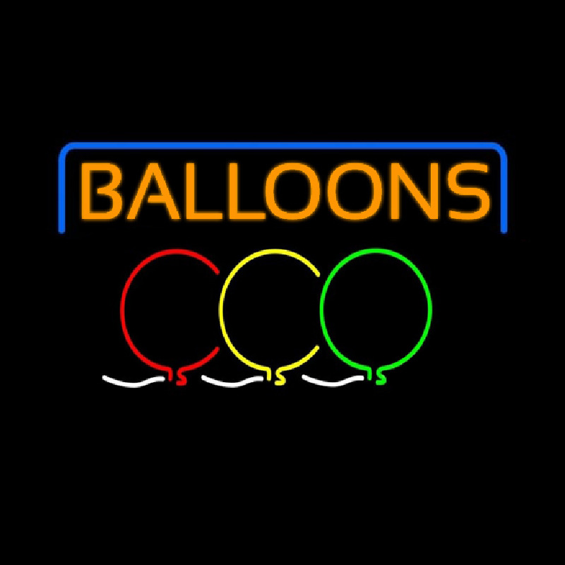 Balloon Block Colored Logo Neon Skilt