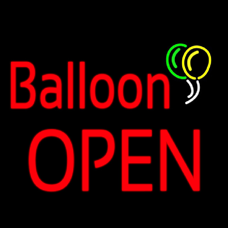 Balloon Block Open Neon Skilt