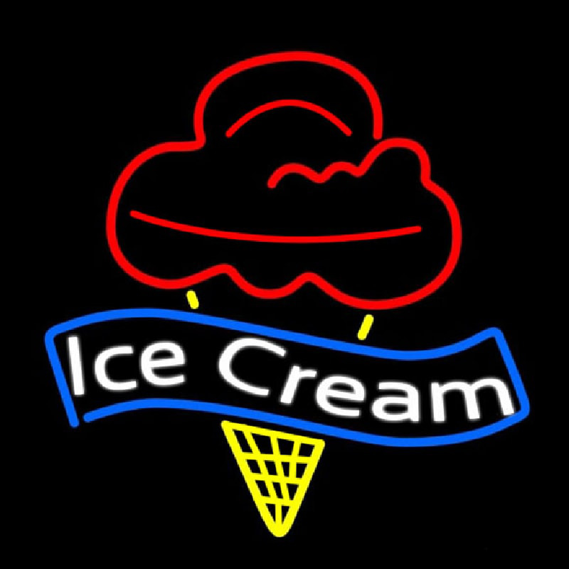 Banner Ice Cream Neon Skilt