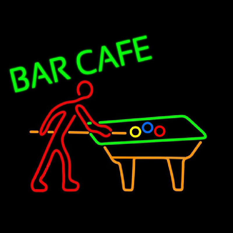 Bar Cafe With Pool Neon Skilt