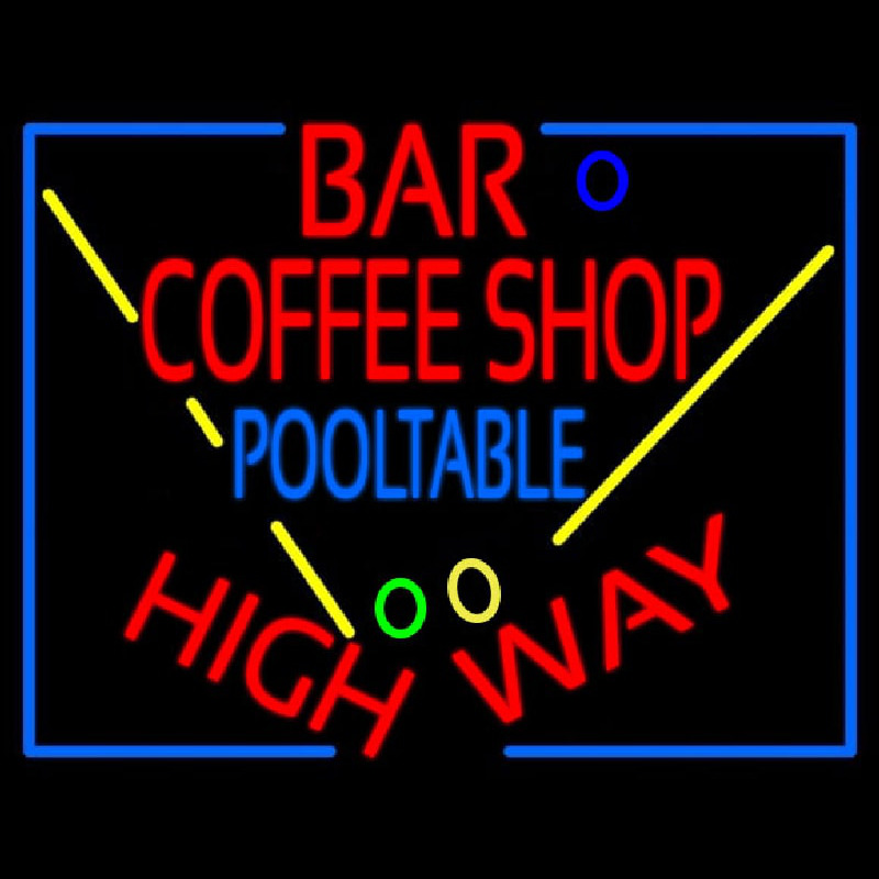 Bar Coffee Shop Pool Table Neon Skilt